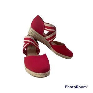 LifeStride Women's Keaton Loafer Red cnvs/strip Size 9